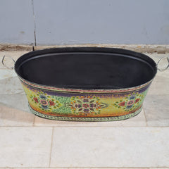 Antique Hand Painted on Metal Beverage Beer Party Tub 60X40X30 cm