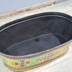 Antique Hand Painted on Metal Beverage Beer Party Tub 60X40X30 cm