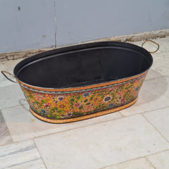 Antique Hand Painted on Metal Beverage Beer Party Tub 60X40X30 cm