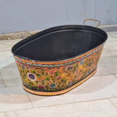 Antique Hand Painted on Metal Beverage Beer Party Tub 60X40X30 cm