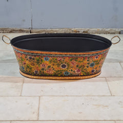 Antique Hand Painted on Metal Beverage Beer Party Tub 60X40X30 cm