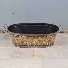 Antique Hand Painted on Metal Beverage Beer Party Tub 60X40X30 cm