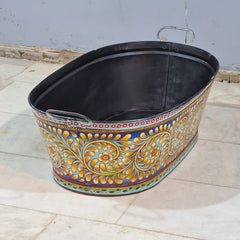 Antique Hand Painted on Metal Beverage Beer Party Tub 60X40X30 cm