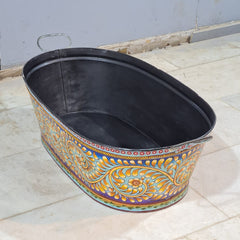 Antique Hand Painted on Metal Beverage Beer Party Tub 60X40X30 cm