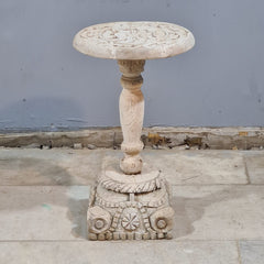 Indian Furniture Hand Carved Solid Wood Side Table 32X32X56 Cm