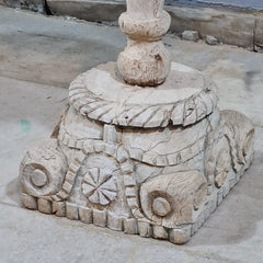 Indian Furniture Hand Carved Solid Wood Side Table 32X32X56 Cm