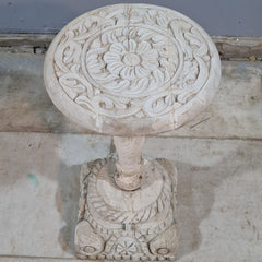Indian Furniture Hand Carved Solid Wood Side Table 32X32X56 Cm