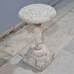 Indian Furniture Hand Carved Solid Wood Side Table 32X32X56 Cm