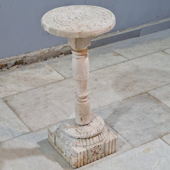 Indian Furniture Hand Carved Solid Wood Side Table 30X30X66 Cm