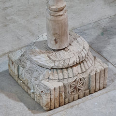 Indian Furniture Hand Carved Solid Wood Side Table 30X30X66 Cm