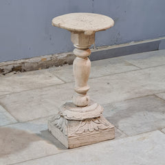 Indian Furniture Hand Carved Solid Wood Side Table 26X26X50 Cm