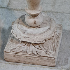 Indian Furniture Hand Carved Solid Wood Side Table 26X26X50 Cm