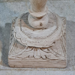 Indian Furniture Hand Carved Solid Wood Side Table 26X26X50 Cm