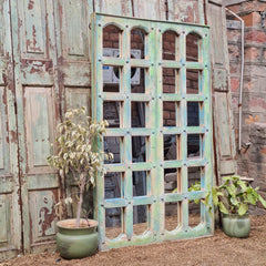 Indian Hand Carved Solid Wooden Glass Door 102X10X167 cm