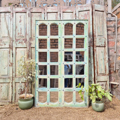 Indian Hand Carved Solid Wooden Glass Door 102X10X167 cm
