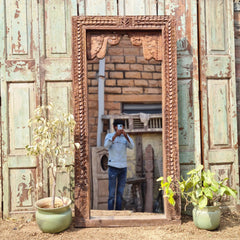 Hand Carved Solid Wooden Mirror Frame 84X9X168 cm