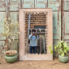 Hand Carved Solid Wooden Mirror Frame 89X124 cm