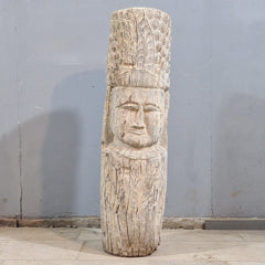 Indian Hand Carved Wooden Decor Buddha Statue 33X33X125 cm