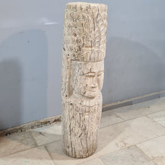 Indian Hand Carved Wooden Decor Buddha Statue 33X33X125 cm