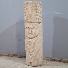 Indian Hand Carved Wooden Decor Buddha Statue 33X33X125 cm