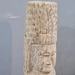 Indian Hand Carved Wooden Decor Buddha Statue 33X33X125 cm