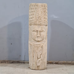 Indian Hand Carved Wooden Decor Buddha Statue 33X33X125 cm