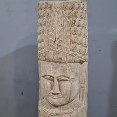 Indian Hand Carved Wooden Decor Buddha Statue 33X33X125 cm