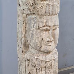 Indian Hand Carved Wooden Decor Buddha Statue 33X33X125 cm