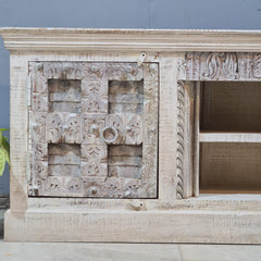 Indian Hand Carved Solid Hard Wood TV Unit 190X45X75 cm