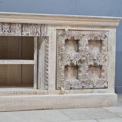 Indian Hand Carved Solid Hard Wood TV Unit 190X45X75 cm