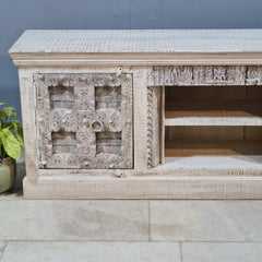 Indian Hand Carved Solid Hard Wood TV Unit 190X45X75 cm