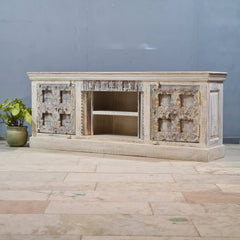 Indian Hand Carved Solid Hard Wood TV Unit 190X45X75 cm