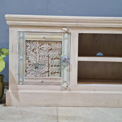 Indian Hand Carved Solid Hard Wood TV Unit 150X45X65 cm