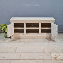 Indian Hand Carved Solid Hard Wood TV Unit 150X45X65 cm