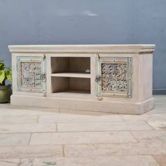 Indian Hand Carved Solid Hard Wood TV Unit 150X45X65 cm