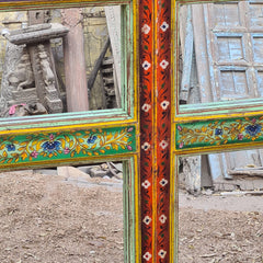 Indian Hand Painted Solid Wooden Mirror Door 89X5X185 cm