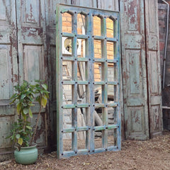 Indian Hand Painted Solid Wooden Mirror Door 78X6X158 cm