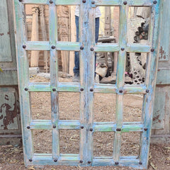 Indian Hand Painted Solid Wooden Mirror Door 78X6X158 cm