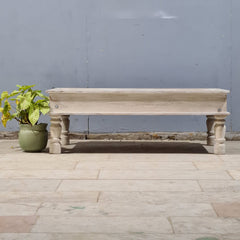 Hand Carved Vintage Door Style Solid Wood Coffee Table 129x73x45 Cm