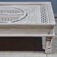 Hand Carved Vintage Door Style Solid Wood Coffee Table 129x73x45 Cm