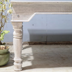 Hand Carved Vintage Door Style Solid Wood Dining Table 193X113X80 Cm