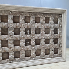 Hand Carved Vintage Door Style Solid Wood Dining Table 193X113X80 Cm