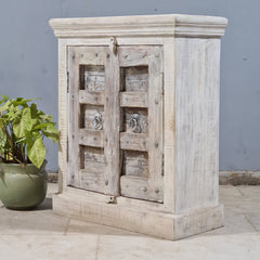 Indian Vintage Hand Carved Solid Wood Cabinet 67X31X81 Cm