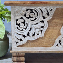Indian Furniture Hand Carved Solid Wood Blanket Box 117X40X45 cm