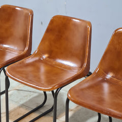 Aged Leather Iron Dining Chair 45X45X80 Cm