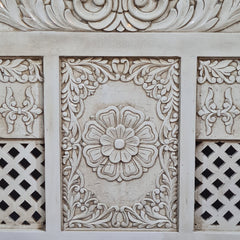 Indian Hand Carved Solid Wood Queen Bed