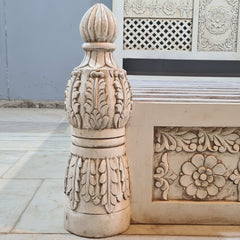 Indian Hand Carved Solid Wood Queen Bed