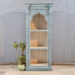 Indian Antique Hand Carved Solid Wood Bookshelf