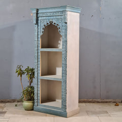 Indian Antique Hand Carved Solid Wood Bookshelf