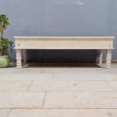 Hand Carved Vintage Door Style Solid Wood Coffee Table